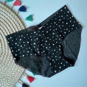 Victoria's Secret No Show Foil-Print No-Show Hiphugger Panty Black Twinkle M NEW